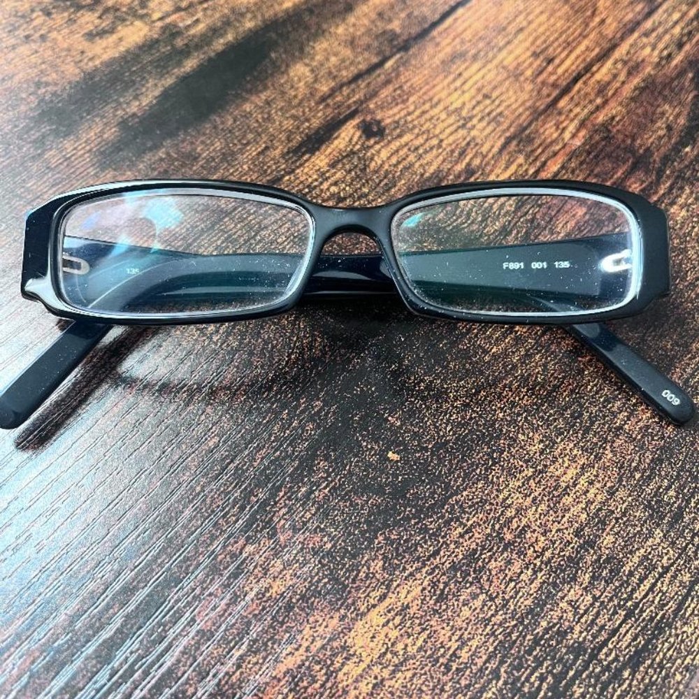 Women's Rectangular Fendi Eyeglasses, Black Plastic Frame